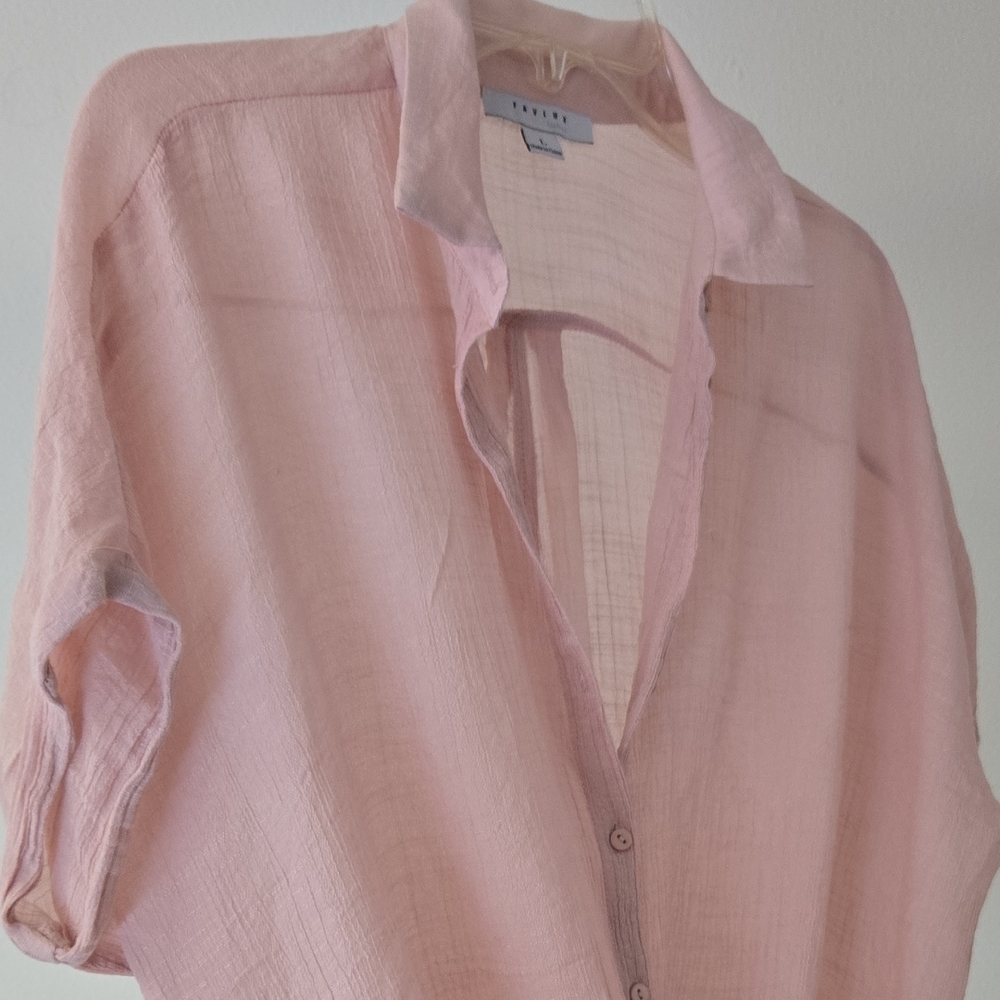 FAVLUX Pink Button Down Shirt Lightweight Classic SKU24 - Picture 3 of 6